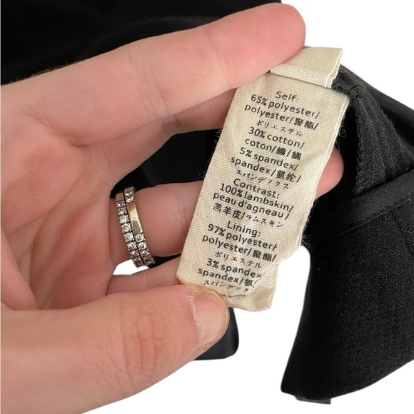 L’AGENCE Elegant Black Dress Faux Leather Cocktail 2 - Picture 3 of 7